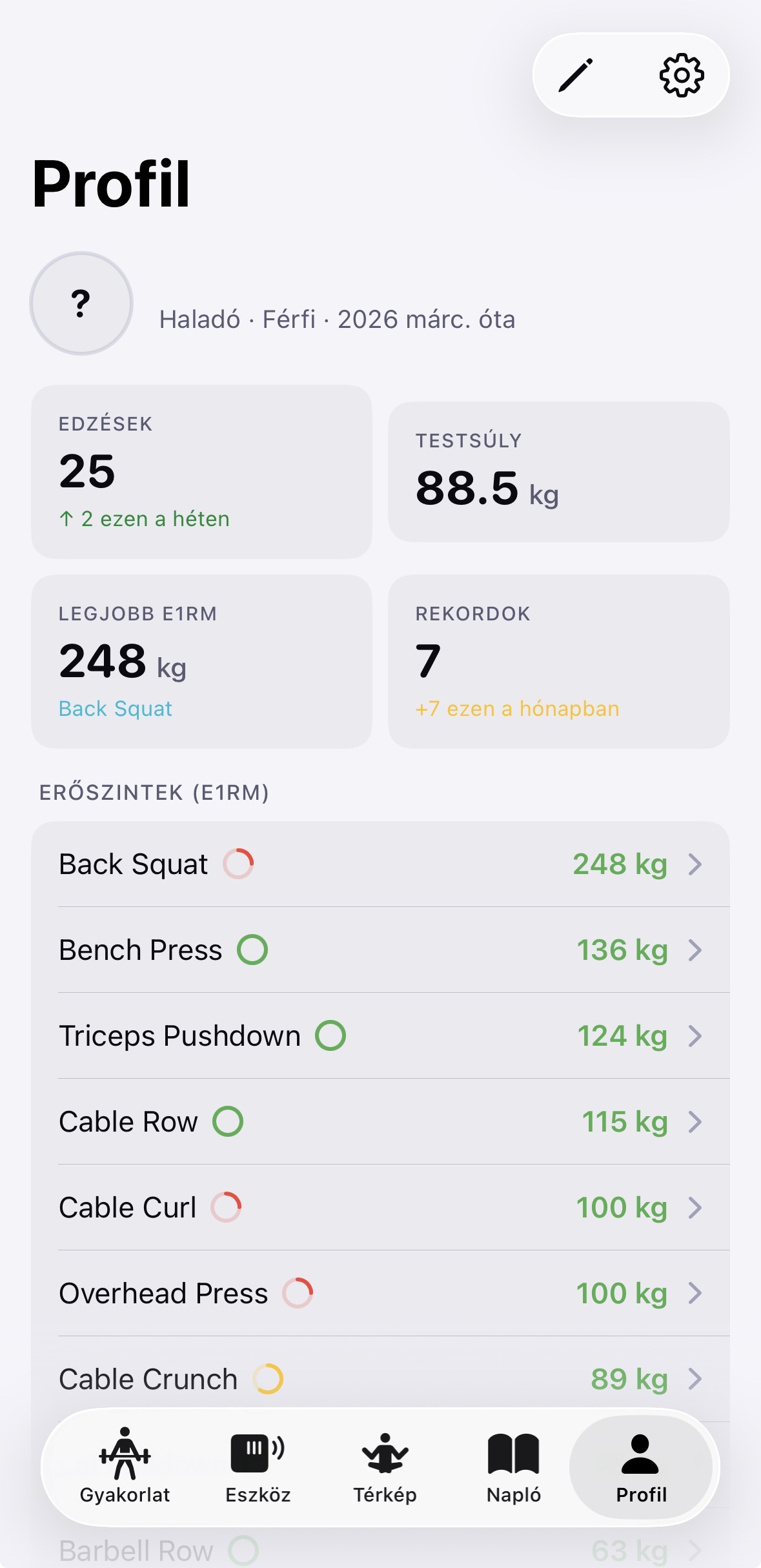 Profil és rekordok